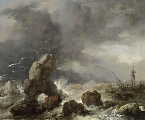 Ships Foundering in Stormy Seas