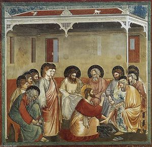 Pas . 30 scènes de la vie du christ : 14 . lavement des pieds