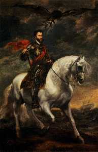 肖像 查尔斯 V 在马背上