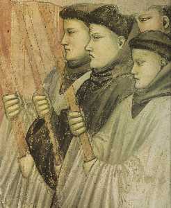 Scene da vita di san francesco : 4 . morte e ascensione di san francesco ( particolare ) ( 12 )