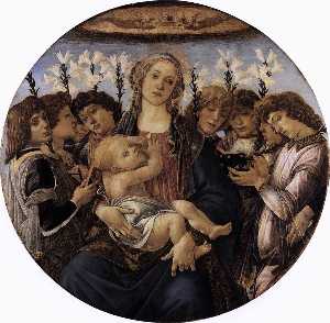 Мадонна с младенцем с  восемь  Ангелы