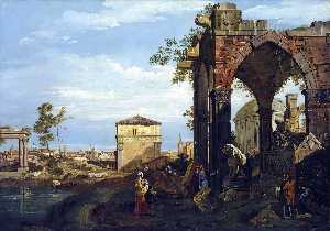 Capriccio mit ruinen und porta portello , Padua