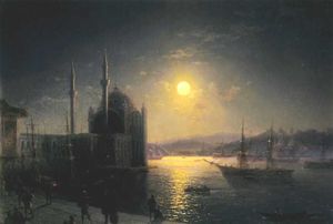 Ein Lunar Nacht auf dem Bosporus