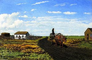 Manitoba Settler's House and Red River Cart