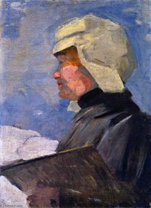 Maria Franck with Palette (also known as Maria Franck Painting in the Snow)