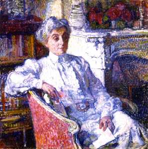 Maria van Rysselberghe in front of the Fire