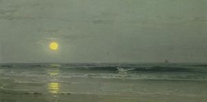 Восход Луны над ту пляжа