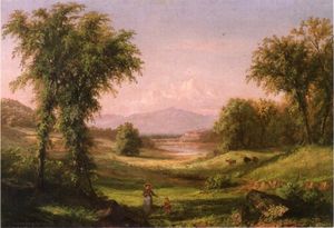 A New Hampshire Landscape, with Elma Mary Gove in the Foreground