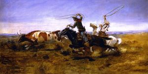 OH Cowboys Roping a Steer
