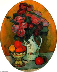 Oval Still LIfe with Flowers
