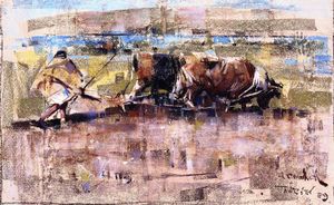 Oxen Ploughing, Tangier