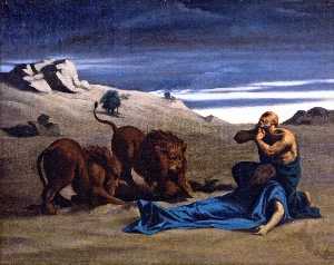 Paul il primo eremita con  leoni
