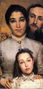 Retrato de Aime-Jules Dalou , sua esposa e filha