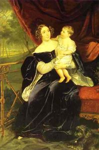 Portrait de la comtesse OIOrlova-Davydova et sa fille