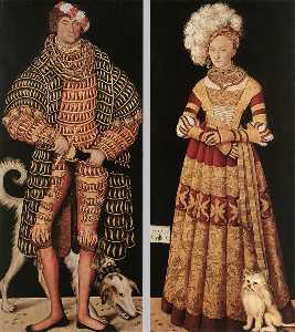 Ritratti di henry il pio , duca di sassonia e sua moglie Katharina von Meclemburgo