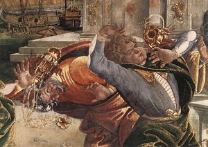 The Punishment of Korah and the Stoning of Moses and Aaron (detail 3) (Cappella Sistina, Vatican)