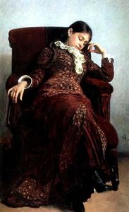 Rest. Portrait of Vera Repina, Artist's Wife.