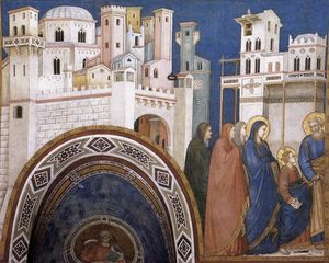 Ritorno di Cristo a gerusalemme ( Transetto settentrionale , bassa chiesa , san francesco , Assisi )