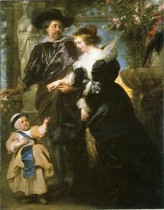 Rubens com o seu família em jardim