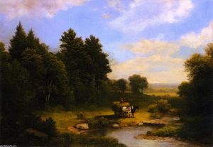 Rural Landscape with Hay Wagon