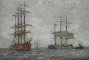 Sailing Ships and a Tug