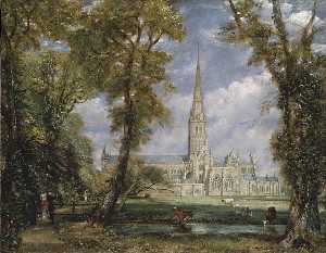 cattedrale di salisbury dal Bishop's Giardino