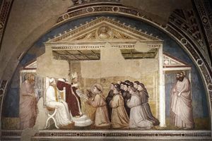 Scene da vita di san francesco : 5 . conferma della regola ( Bardi Cappella , Babbo Croce , Firenze )