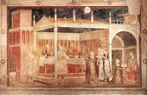 Scènes de la vie de saint jean-baptiste : 3 . festin d hérode ( Peruzzi Chapelle , Père noël Croce , Florence )