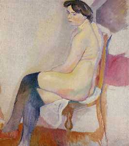 Seated Nude with Black Stockings