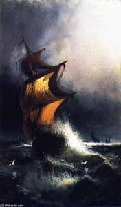 nave en un tormenta