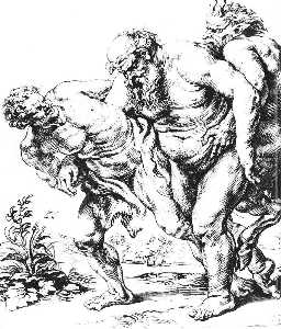 Silenus (or Bacchus) and Satyrs