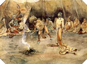 Sioux Torturar a un Blackfoot Brave