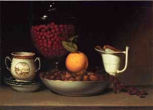 Still Life, Strawberries and Nuts