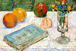 Still LIfe with a Book and Oranges