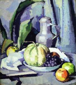Still Life with Jug, Melon, Grapes and Apples