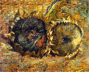 Still Life with Two Sunflowers