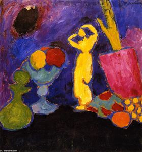 Still LIfe with Yellow Figure