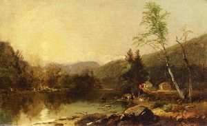 研究 视图 谷  的  白 山 , 新 Hampashire , 1857'''