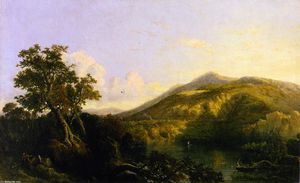 Sun Rise, August Morning, View of the Lake of Albano (near Rome)