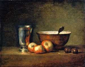 tres manzanas , Dos Castañas , Tazón y plata cáliz ( también conocida como el plata goblet )