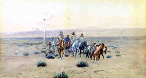 Trappers Crossing the Prairie