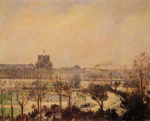 le Jardin des Tuileries neige  effet