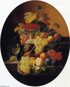 Two Tiers of Fruit with a Compote of Strawberries