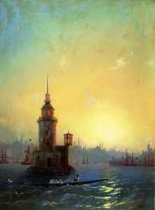 Blick auf Leandrovsk Turm in Konstantinopel