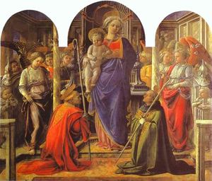 Virgin и ребенок окружен ангелами со св . Frediano и st . Августин ( barbadori Запрестольный образ )