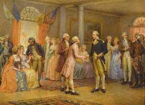 washington saluto lafayette a monte Vernon , 1784