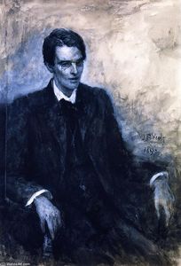 Wash study portrait of William Butler Yeats