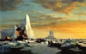 捕鲸船 被困  通过  北极  冰