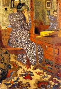 Woman Arranging Her Hair (also known as Mme Vuillard in front of the Mirror)
