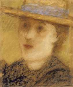 женщина в солома  шляпа